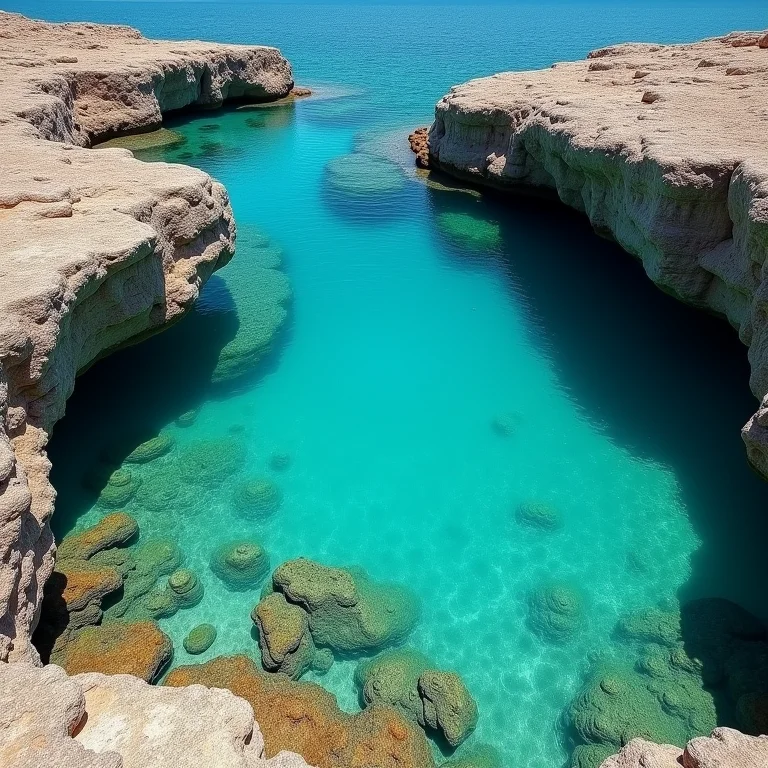 Piscinas naturais de Taipu de Fora na maré baixa.