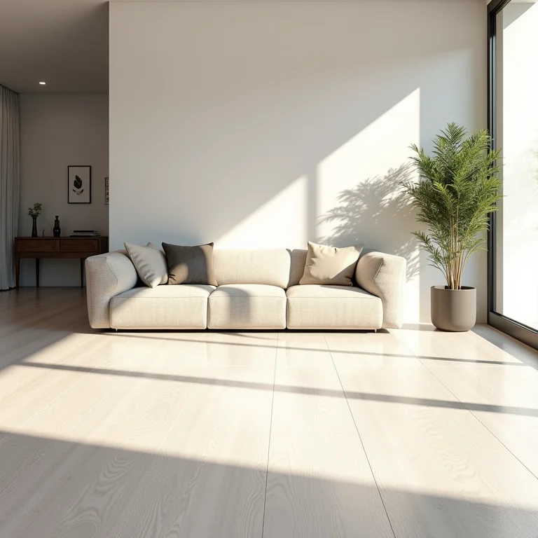 Piso vinílico em manta em ambiente amplo