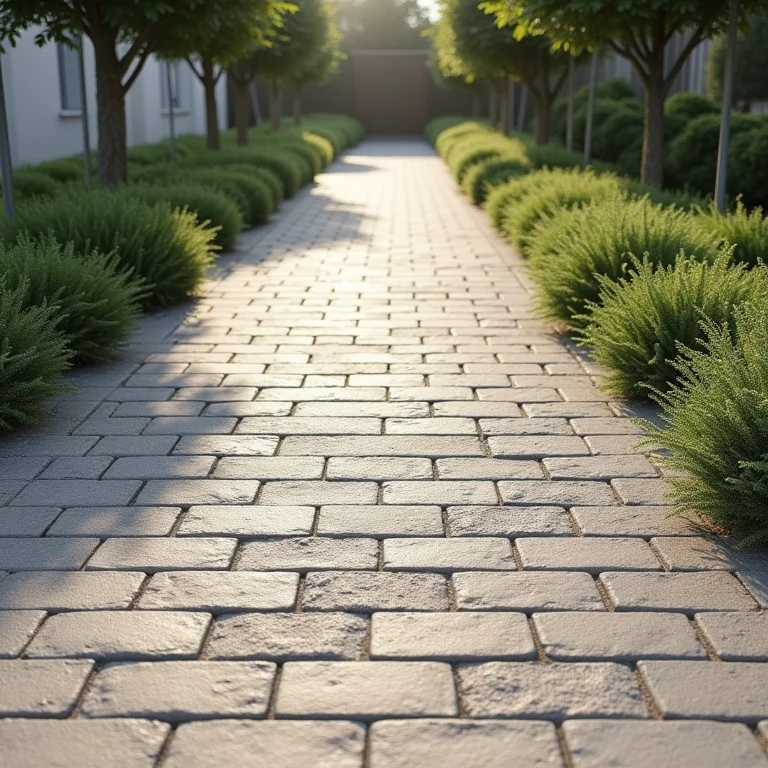 Pisos intertravados duráveis e permeáveis para áreas externas.