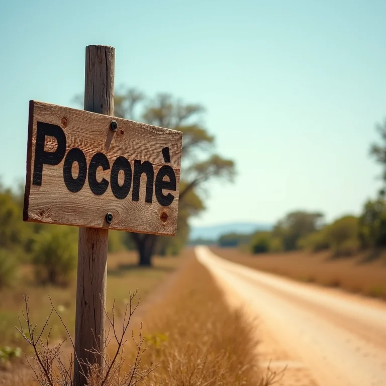 Placa indicativa de Poconé, a porta de entrada para o Pantanal