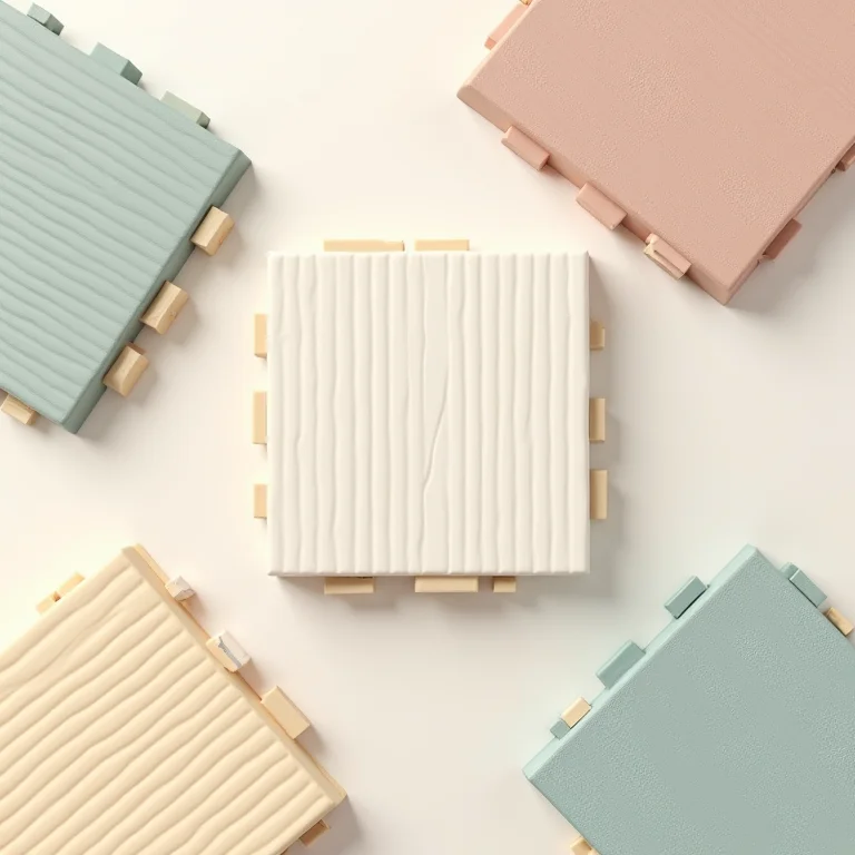 Placas de piso vinílico quadradas em cores e texturas variadas