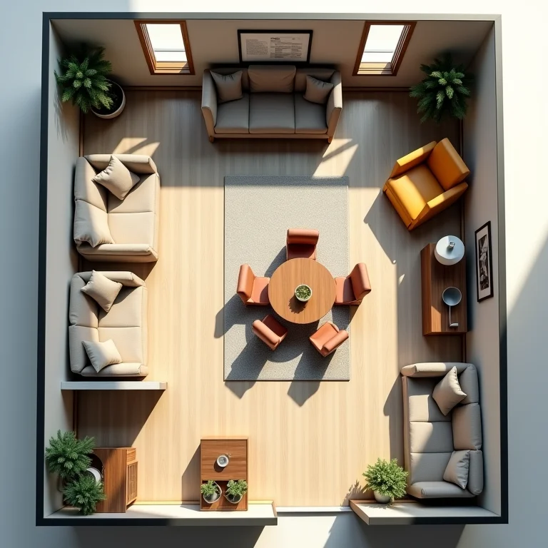 Planta de apartamento pequeno com má distribuição do espaço.