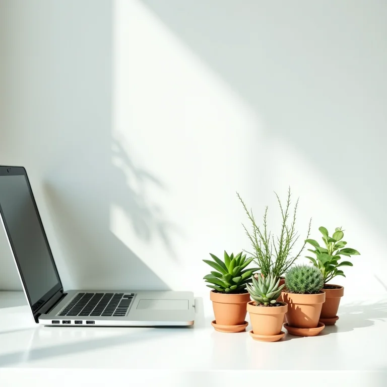 Plantas em um home office