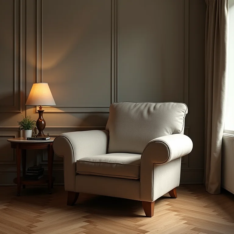 Poltrona grande em sala de jantar pequena