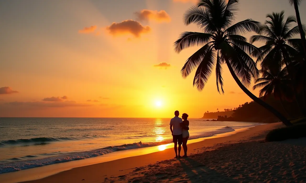 Pôr do sol na praia de Trancoso.