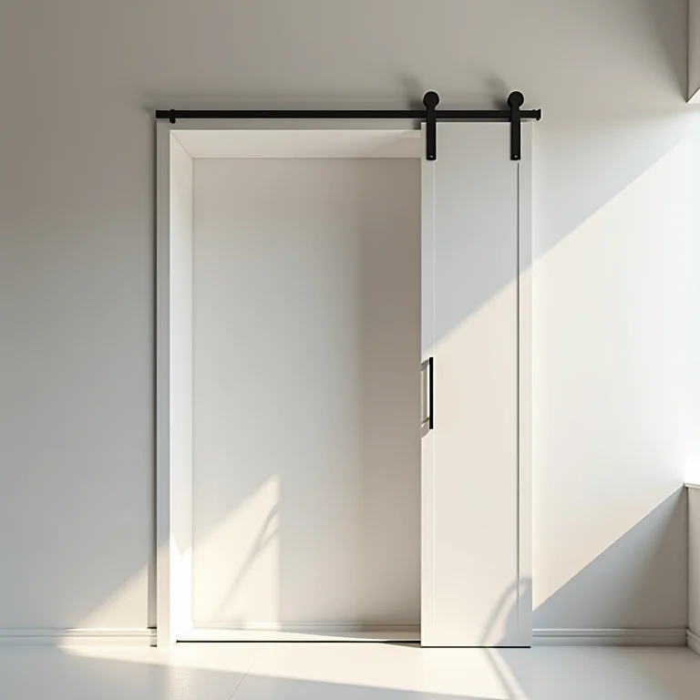 Porta de correr embutida, design minimalista.