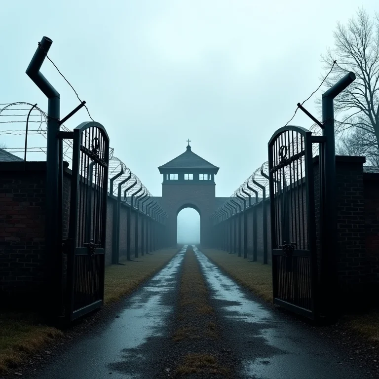 Portão de entrada de Auschwitz-Birkenau, Polônia