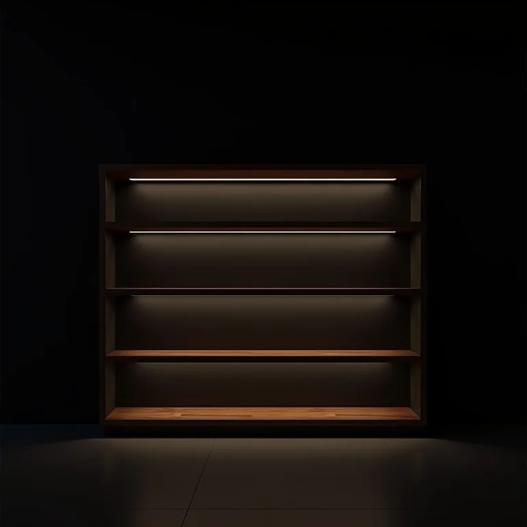 Prateleiras com iluminação inadequada.