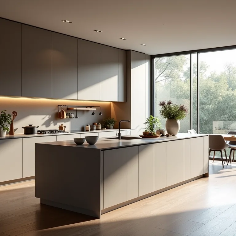 Praticidade e funcionalidade em sala de jantar e cozinha integradas