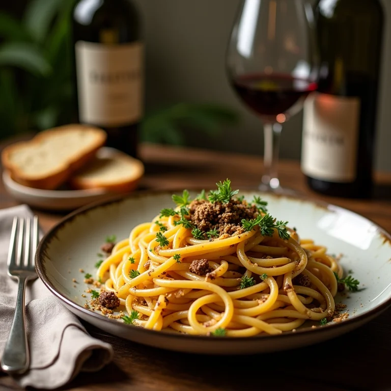 Prato de massa com trufas, um sabor da Úmbria