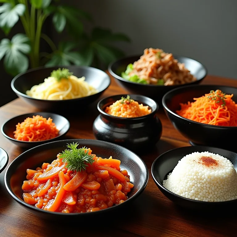 Pratos típicos da culinária coreana: kimchi, bibimbap e bulgogi