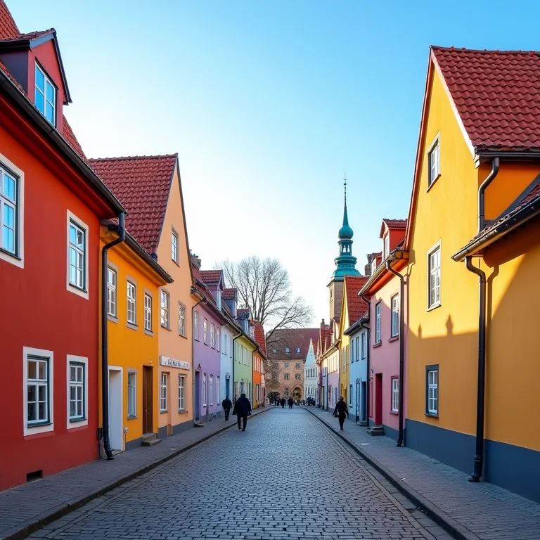 Prédios coloridos na Cidade Velha de Tallinn