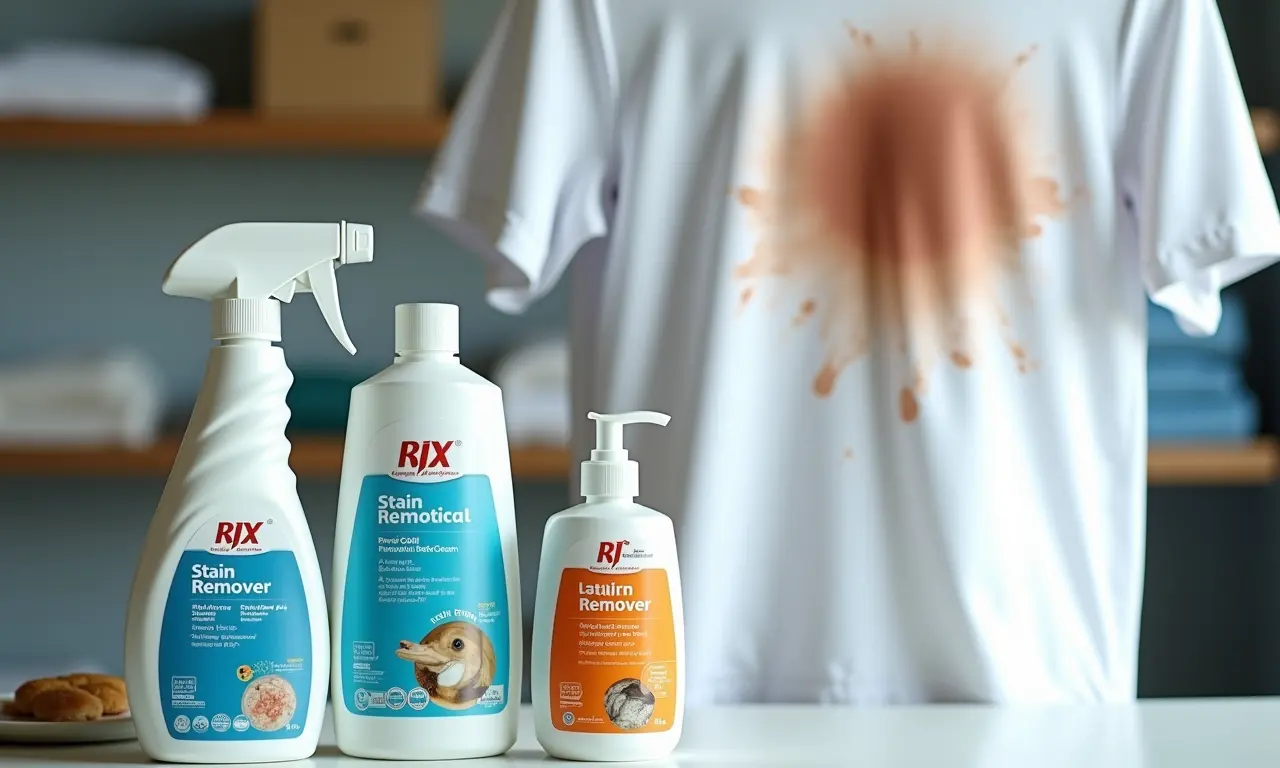 Produtos específicos para remoção de manchas em camisa.