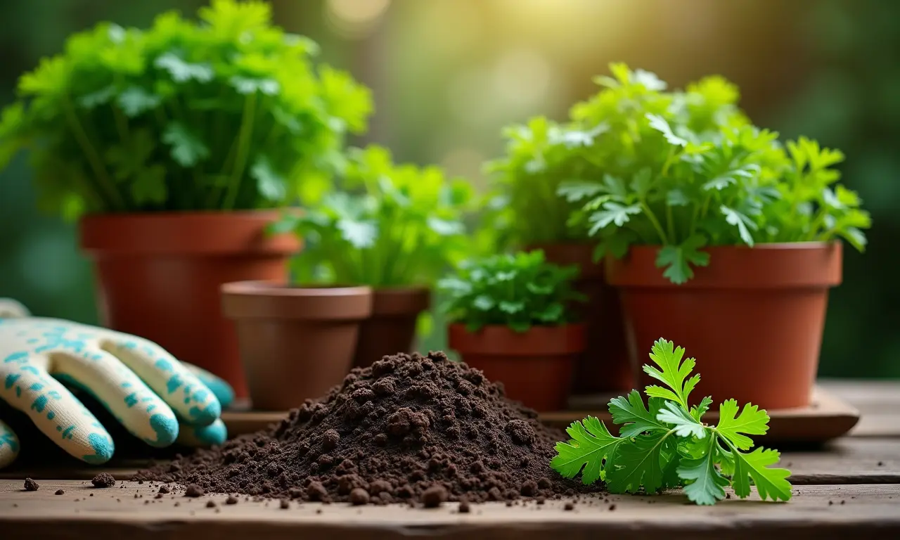Produtos que podem te ajudar a plantar salsinha em casa.