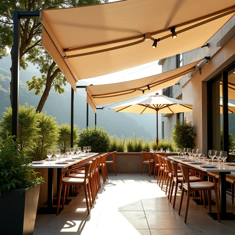 Proteção contra sol e chuva em varanda gourmet.