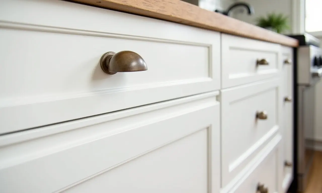 Puxadores concha combinando com diferentes estilos de cozinha.