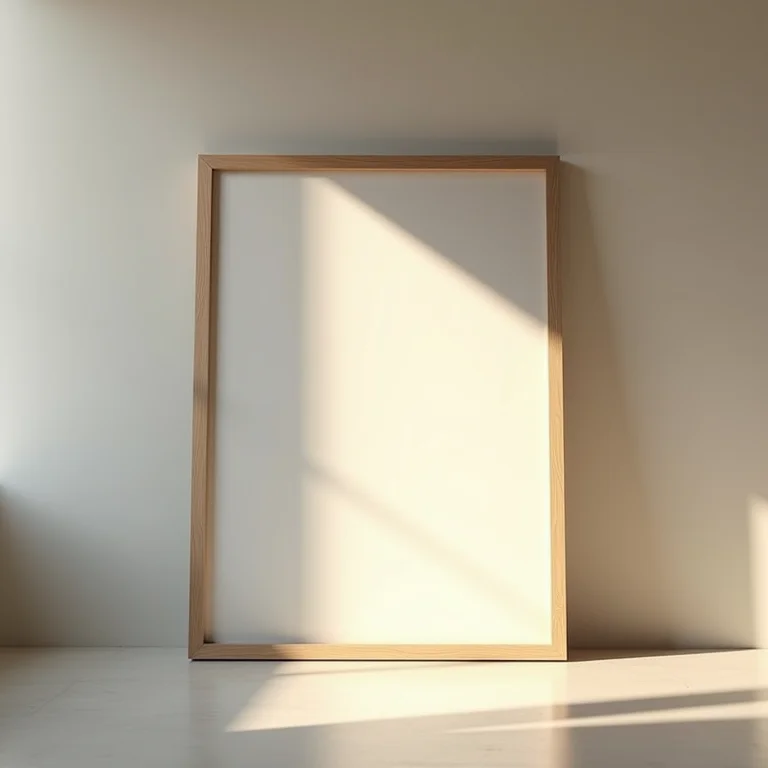 Quadro iluminado por luz natural suave.