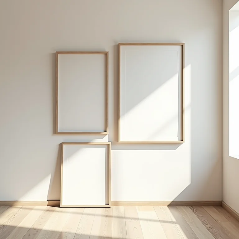 Quadros de diferentes tamanhos e proporções.