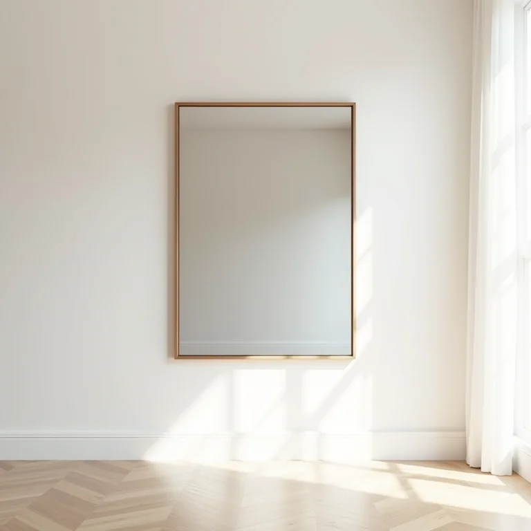 Quadros e espelhos pendurados na altura errada na parede