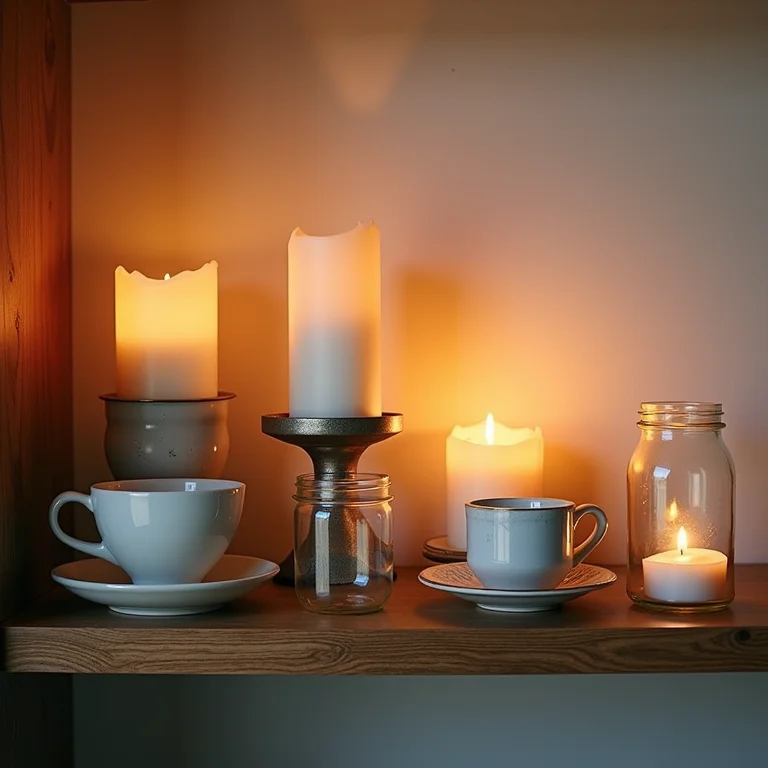 Recipientes criativos para velas aromáticas