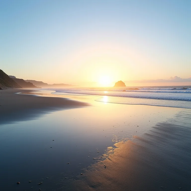 Reflexos do sol nas piscinas naturais da Praia do Espelho