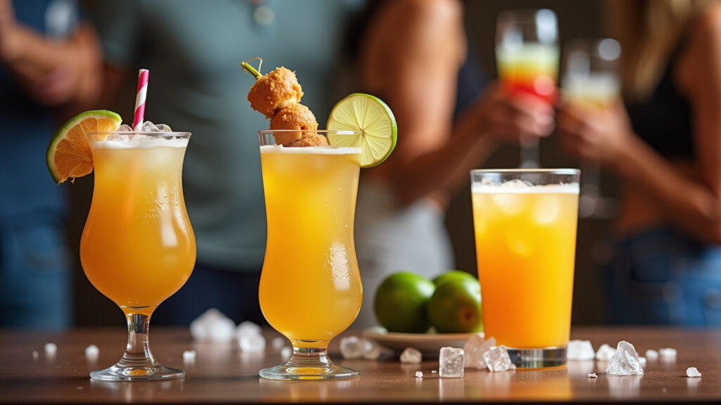 Drinks refrescantes para acompanhar espetinhos.