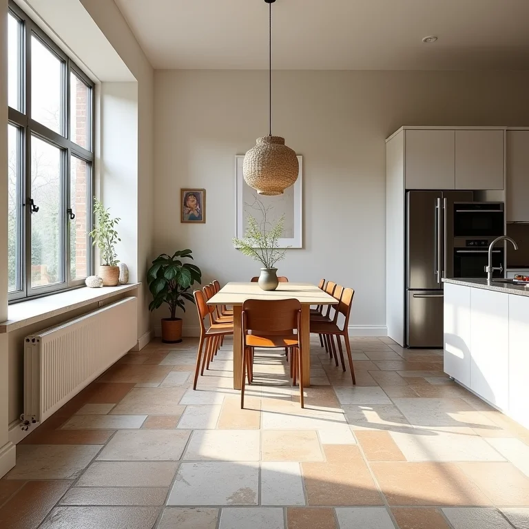 Revestimentos inadequados em sala de jantar e cozinha integradas