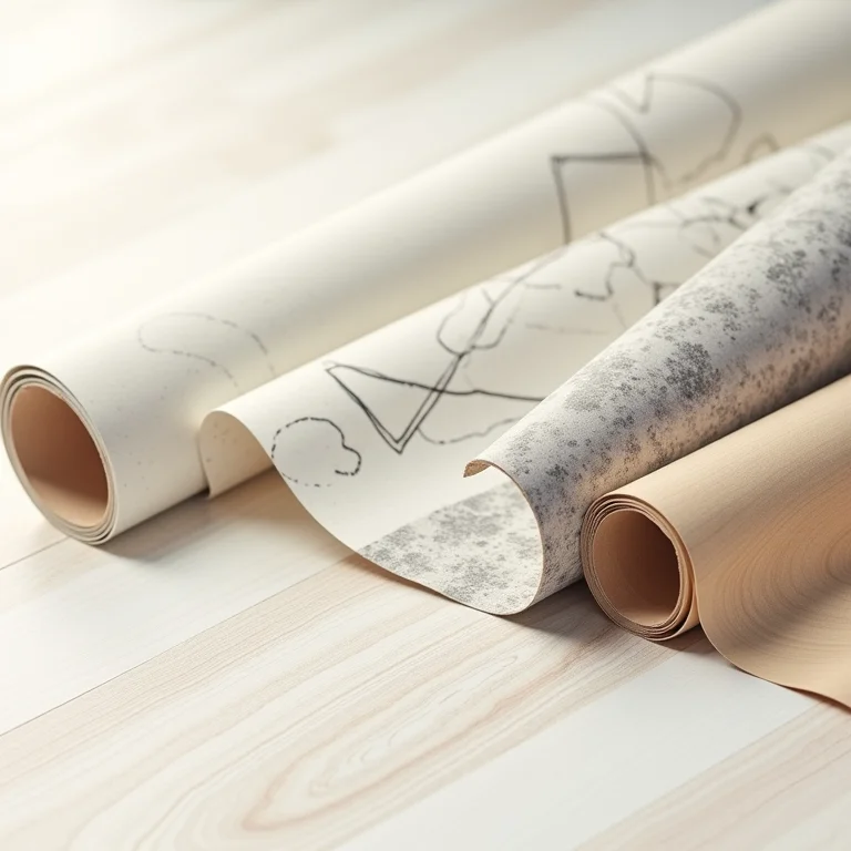 Rolos de piso vinílico em manta com diferentes estampas