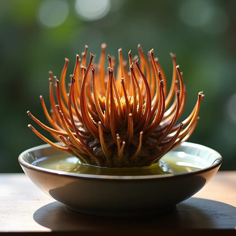 Rosa de Jericó (Selaginella lepidophylla) renascendo na água