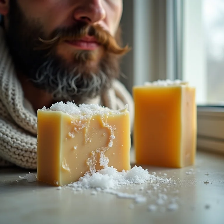 Sabonete comum e barba embaraçada