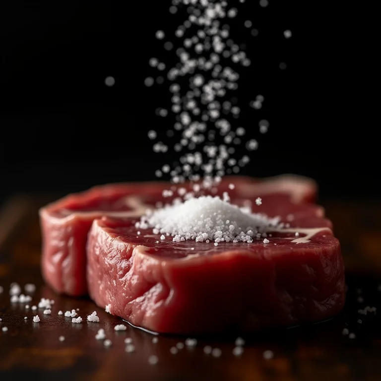 Sal grosso sendo aplicado em uma picanha argentina.