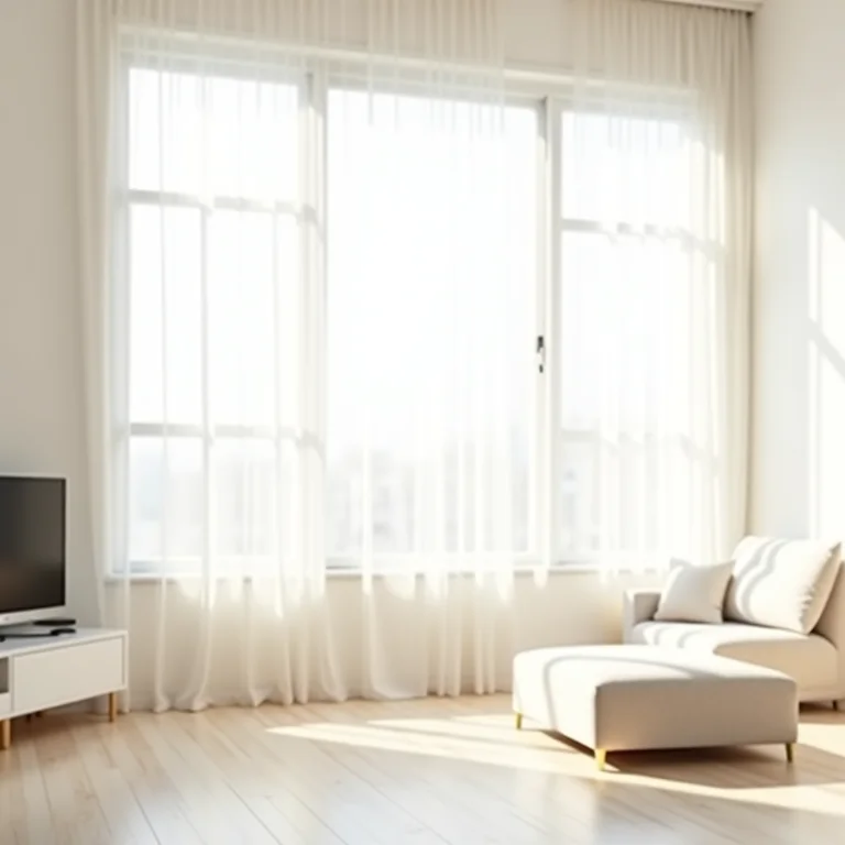 Sala de estar com janelas amplas e cores claras no Rio de Janeiro