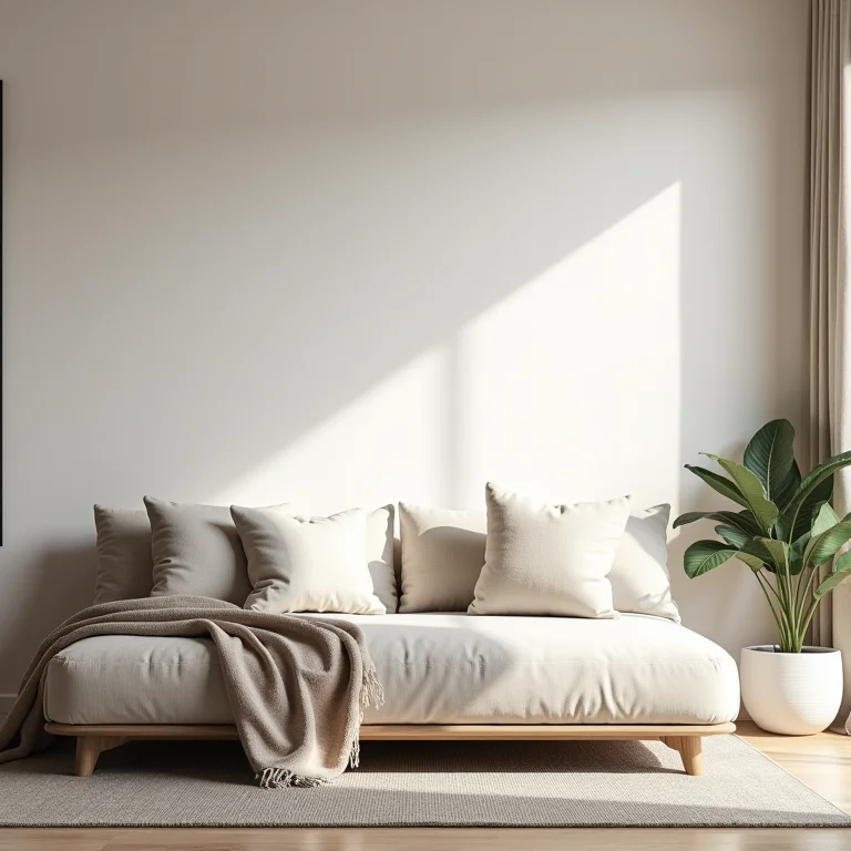 Sala de estar elegante com sofá-cama moderno