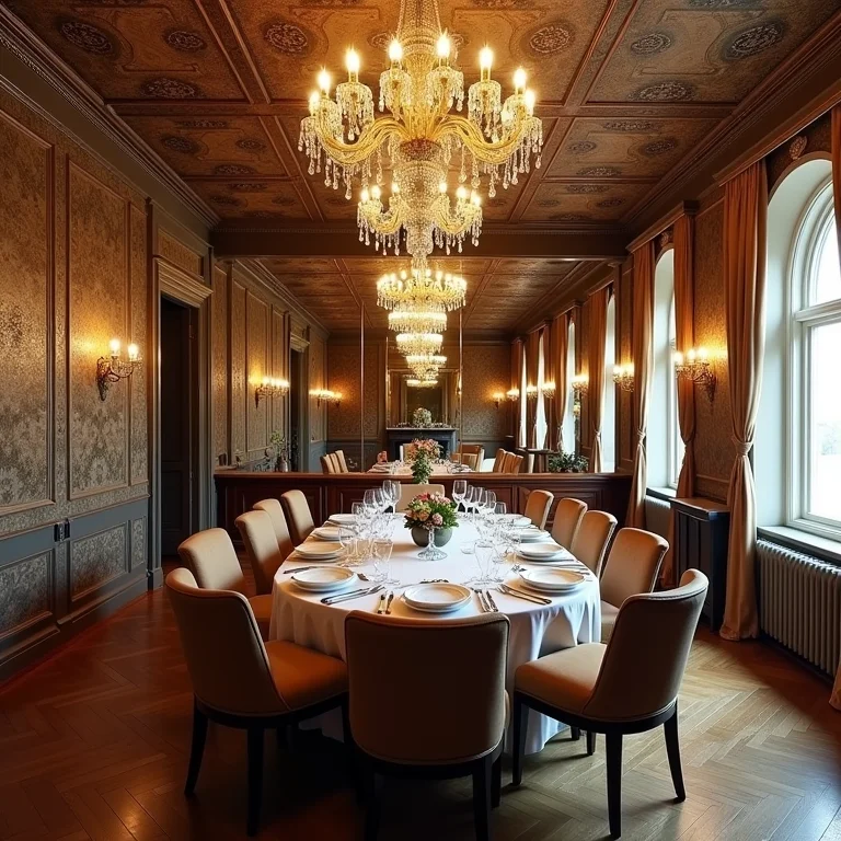 Sala de jantar com excesso de espelhos