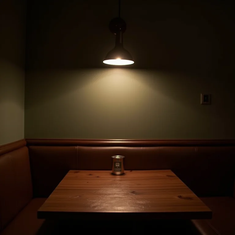 Sala de jantar com iluminação inadequada e sombras