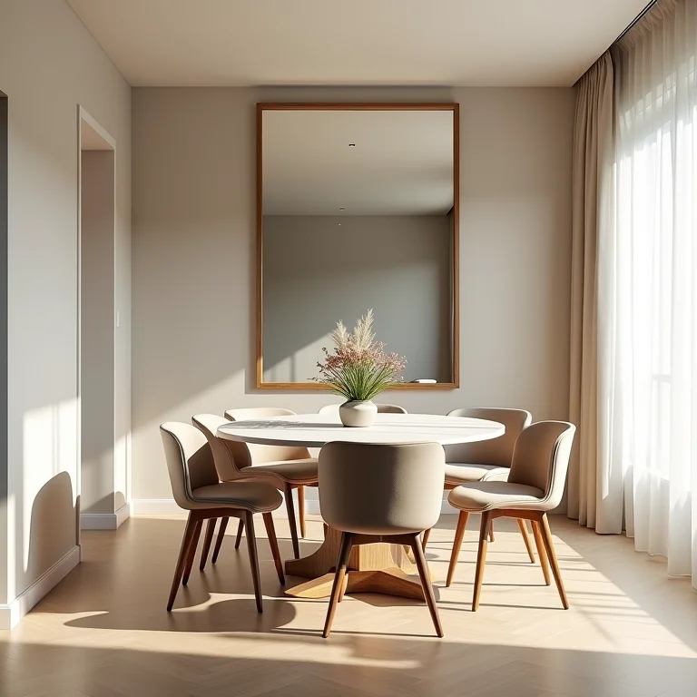 Sala de jantar pequena sem espelhos