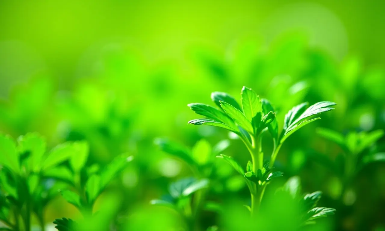 Salsinha crescendo em local com sombra parcial.