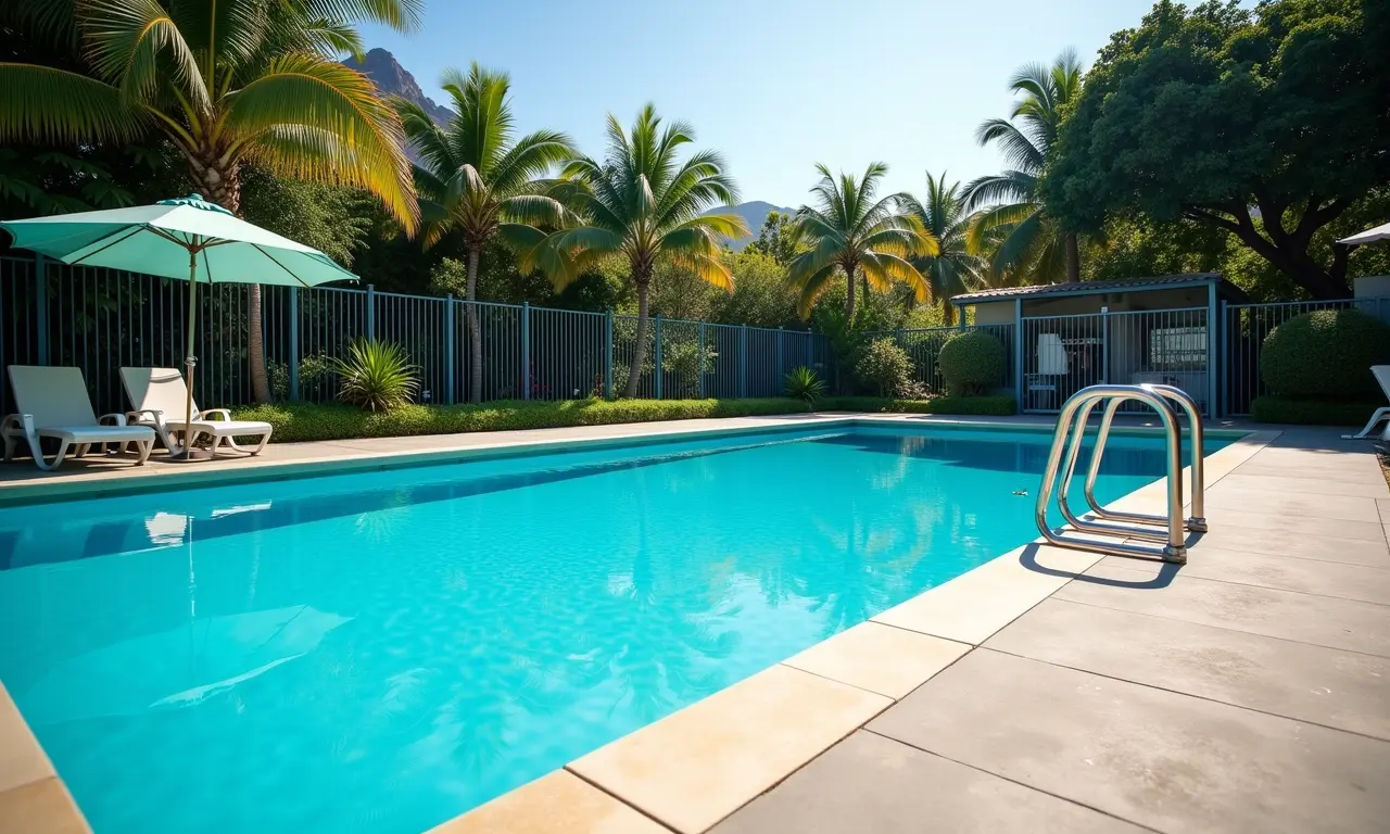 Segurança é fundamental na área da piscina.