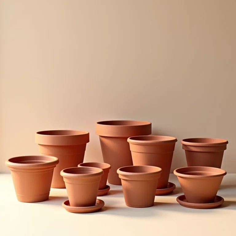 Seleção de vasos de plantas vazios de diferentes materiais