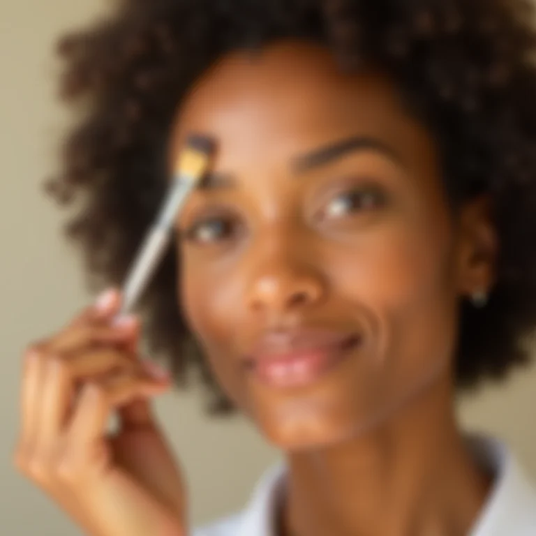 Sobrancelhas bem definidas molduram o rosto