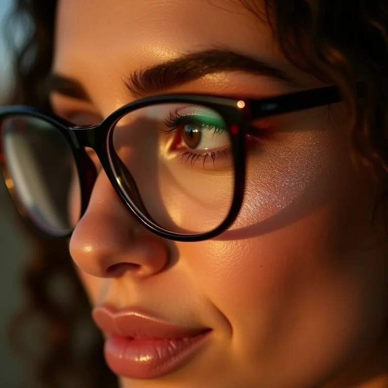 Sombras claras e iluminadas para destacar a região dos olhos com óculos