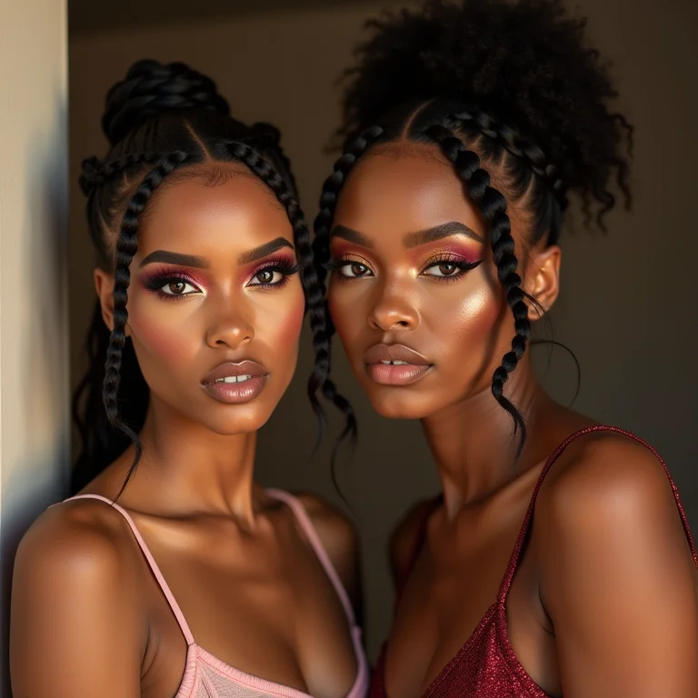 Sugestões de maquiagem e cabelo para show de trap.