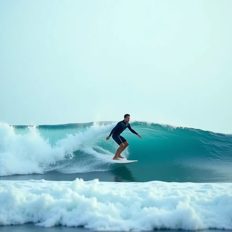 Surfista pegando onda em Itacaré
