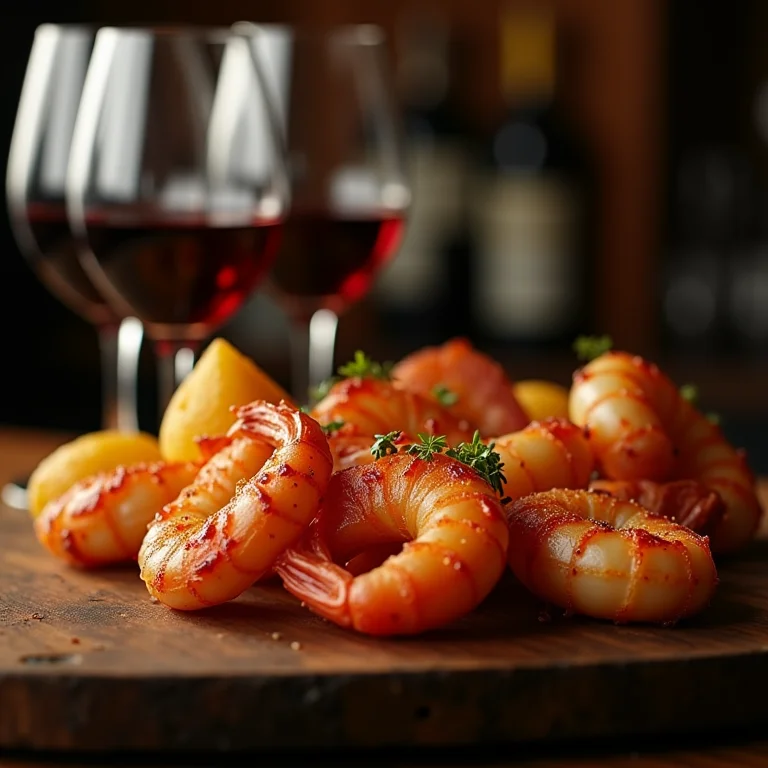 Tapas espanholas variadas em um balcão de bar em Madrid.