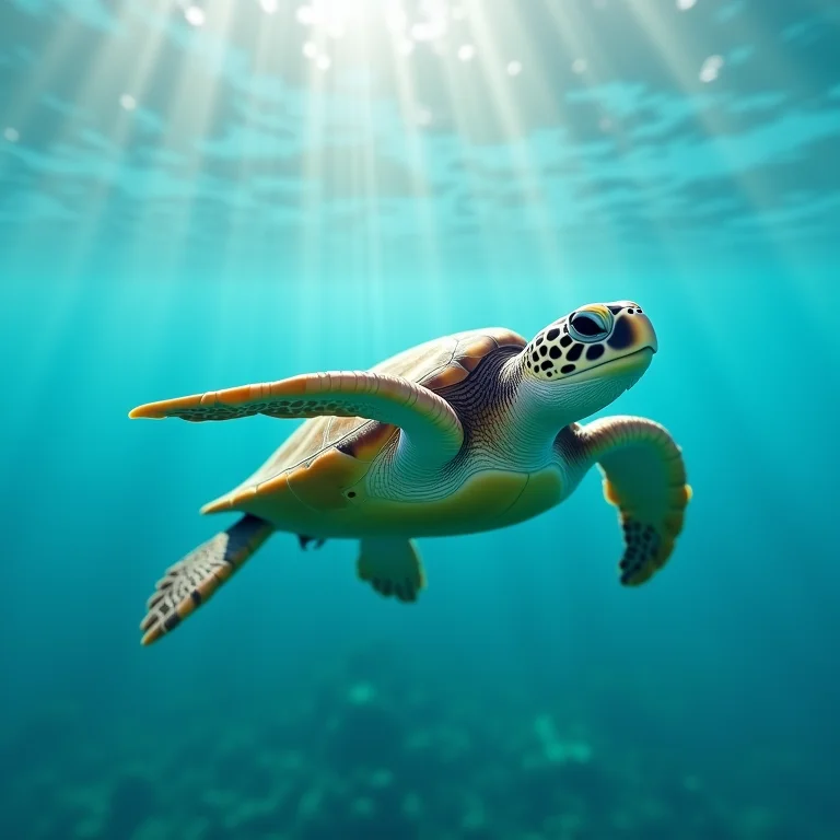 Tartaruga-marinha nadando no oceano