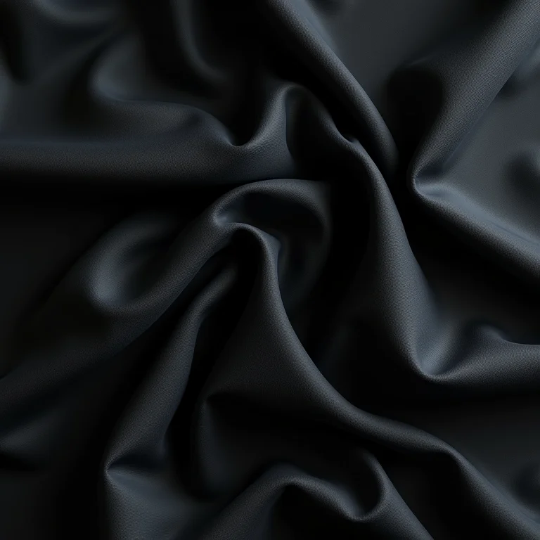 Tecidos escuros em diferentes texturas dispostos artisticamente em um flat lay