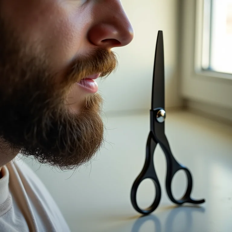 Tesoura inadequada e barba mal aparada