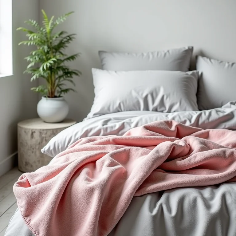 Texturas de tecido e concreto em um quarto.