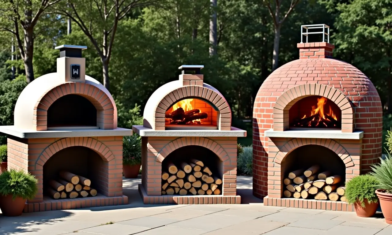 Tipos de fornos a lenha: tijolo, barro, portátil.
