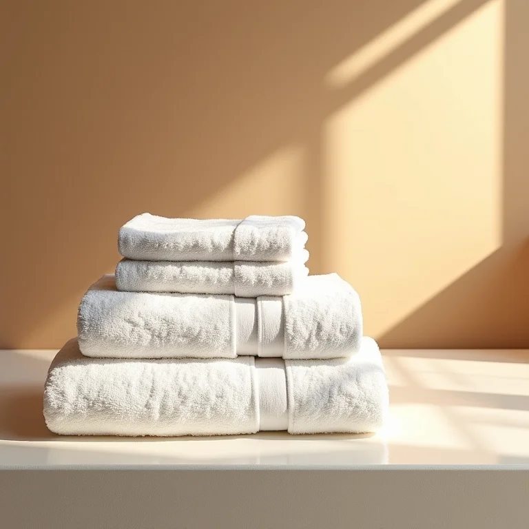 Toalhas grossas e luxuosas dobradas em ambiente de spa